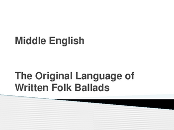 Middle English Folk Ballad Characteristics