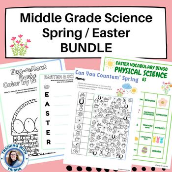 Preview of Middle Grade Science Easter / Spring Vocabulary and Activity Sheet Bundle