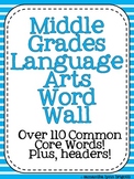 Middle Grades Language Arts Word Wall {Common Core Tier II