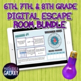 Middle Grades Math Digital Escape Room Bundle