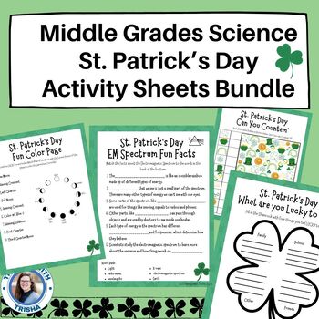 Preview of Middle Grades Science Activity Sheets St Patrick's Day Bundle