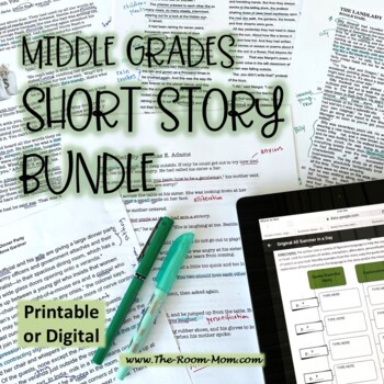 Preview of Middle Grades Short Story Unit Bundle with digital option