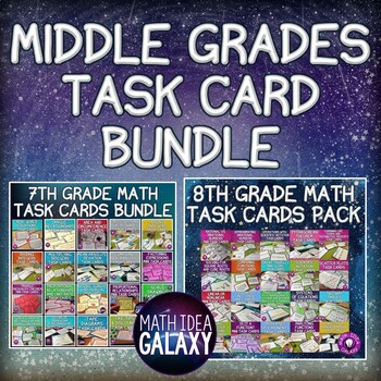 Preview of Middle Grades Task Cards Bundle