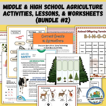Preview of Middle & High School Agriculture Activities, Lessons, & Worksheets (BUNDLE #2)