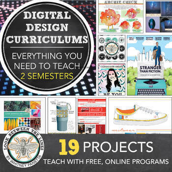 Preview of Middle, High School Art Free Program 2 Semester Digital Design Curriculum