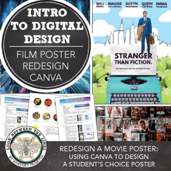 Preview of Middle, High School Art, Graphic Design, Canva Project: Movie Poster Redesign
