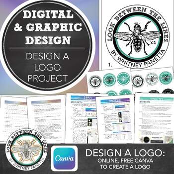Preview of Middle, High School Art, Graphic Design: Logo Project Using Free Program, Canva