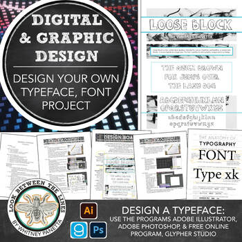 Preview of Middle, High School Art Graphic Design Project: Create A Typeface, Font Digital