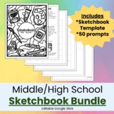 Middle High School Art Sketchbook Bundle With Templates an