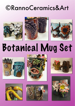 Preview of Middle-High School Ceramics Clay Botanical Mugs