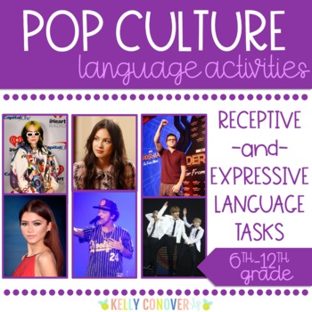 Preview of Middle & High School Comprehension and Vocabulary Pop Culture Activities