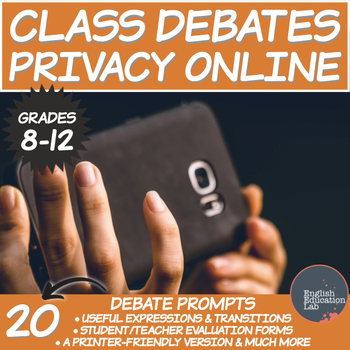 Preview of Debating Topics for Middle/High School: Online Privacy