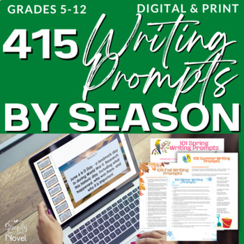 Preview of Middle & High School Essay & Writing Writing Prompts for ALL Seasons BUNDLE