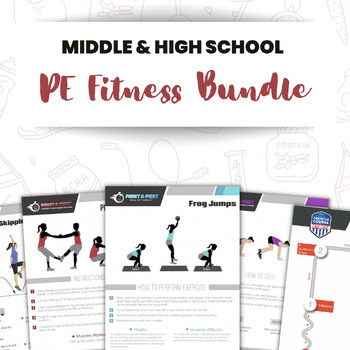 Preview of Middle & High School PE Lesson Plans | 217+ Station Posters Grades 6th-12th