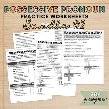 Preview of Middle & High School Possessive Pronouns End of Year Grammar Worksheets Bundle 2