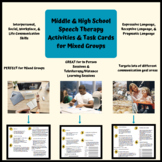 Middle & High School Speech Therapy Activities & Task Card