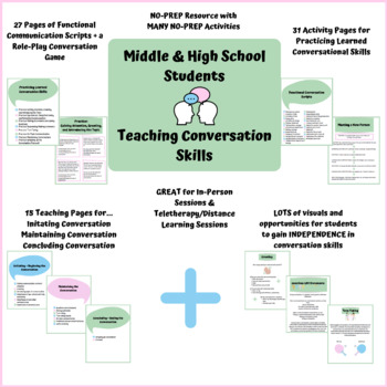Preview of Middle & High School Speech Therapy Conversation Skills Curriculum