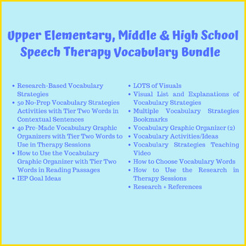 Preview of Middle & High School Speech Therapy Vocabulary Bundle