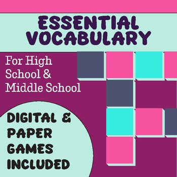 Preview of Middle & High School Vocabulary Games-Digital-Worksheets