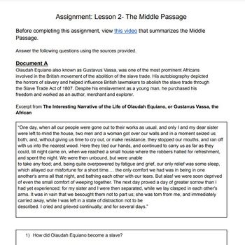 middle passage assignment answer key