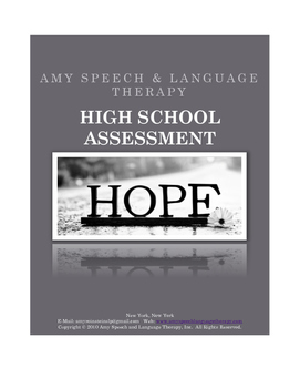 Preview of Middle Schhol & High School Speech & Language Assessment