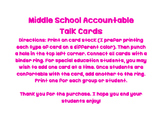 Middle School Accountable Talk Cards