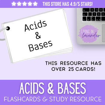 Preview of Middle School Acids & Bases Test Prep: Flashcards