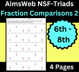 Middle School AimsWeb Fraction Comparisons Set #2 - Triads