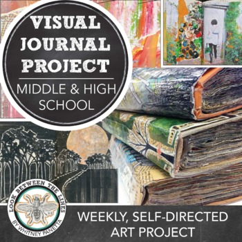 Preview of Middle School Art, High School Art Project Visual Journal, Altered Book Lesson