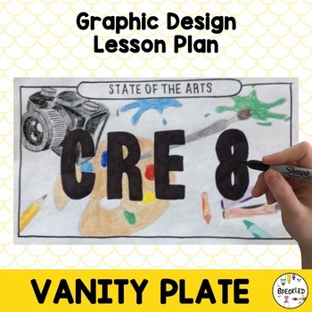 Preview of Middle School Art Lesson Plan. Graphic Design Vanity License Plates