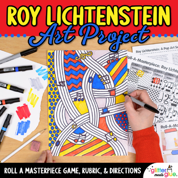 Preview of Middle School Art Lesson: Roy Lichtenstein Pop Art Project, Artist Study, Rubric