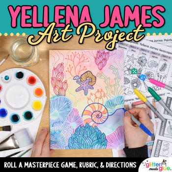 Preview of Middle School Art Project: Yellena James Seascape Art Lesson and Sub Plan