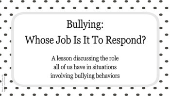 Preview of Middle School BULLYING PREVENTION UPSTANDER Ready to Use SEL LESSON 5 Vid