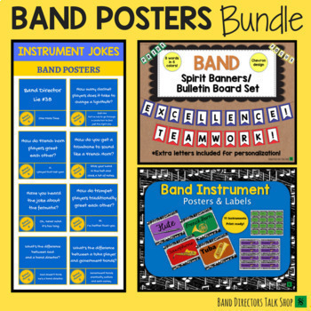 Preview of Middle School Band Music Posters BUNDLE: A Music Bulletin Board Set