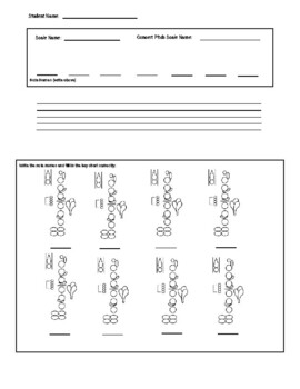 Preview of Middle School Beginning Clarinet Scale Worksheet (Free)