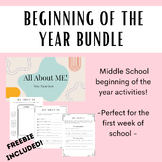 Middle School Beginning of the Year Activity Bundle// Prin