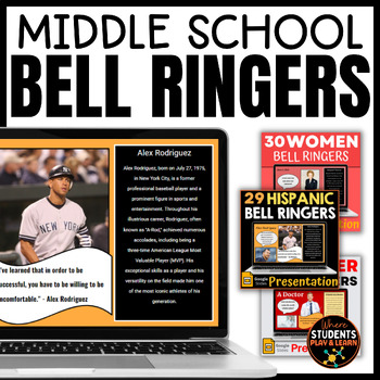 Preview of Middle School Bell Ringers ELA, A Cultural Diversity Presentation
