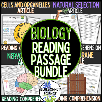 Preview of Middle School Biology Science Reading Passages Bundle