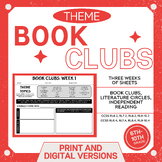 Middle School Book Club Weekly Student Sheets [FOCUS: Theme]