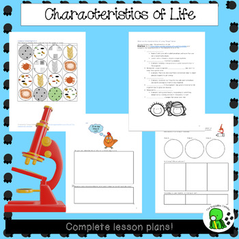 Preview of MS-LS1-1 Characteristics of Life Lesson Plans