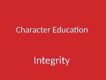Preview of Middle School Character Education Lesson - Integrity