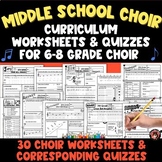 Middle School Choir Curriculum Monthly Worksheets & Quizze