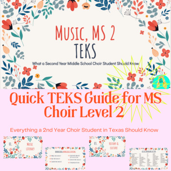 Preview of Middle School Choir Level 2 TEKS Guide