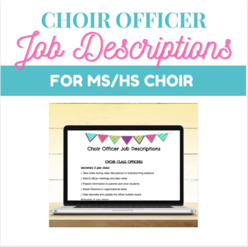 Preview of Middle School Choir Officer Job Descriptions