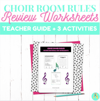 Preview of Middle School Choir Room Rules Review Worksheets