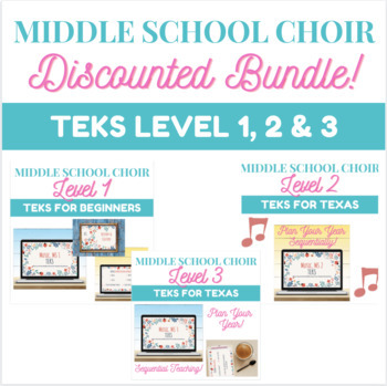 Preview of Middle School Choir TEKS Guide Bundle- Level 1, 2 & 3