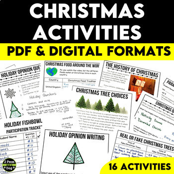 Preview of Middle School Christmas Activities Bundle