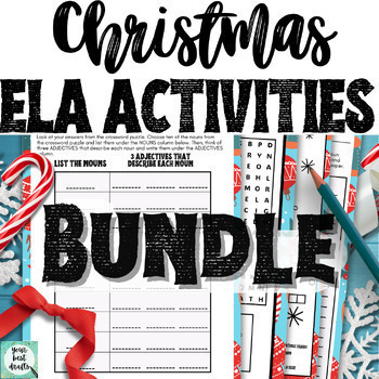 Preview of Middle School Christmas Holiday Activities English ELA BUNDLE | Games & Fun