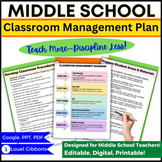 Middle School Classroom Management Plan, Checklists, Forms
