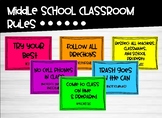 Middle School Classroom Rules